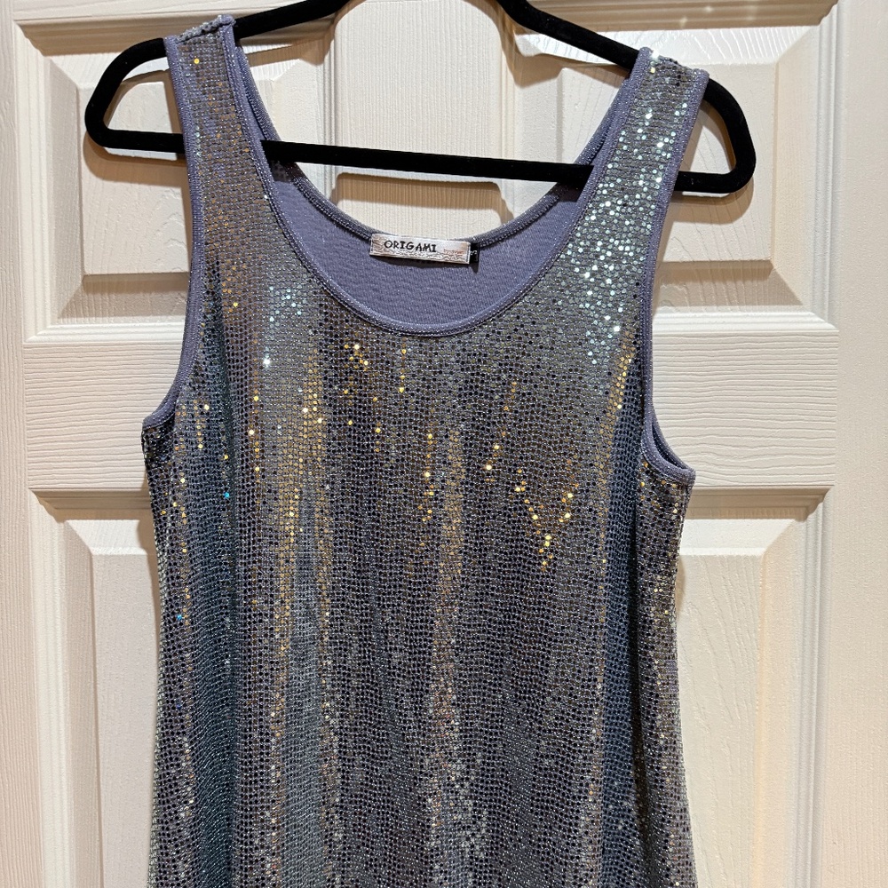 Sparkly, Origami Tank Top (runs big)